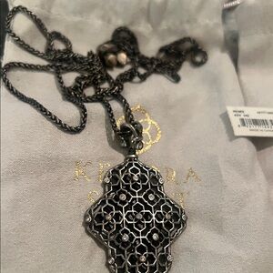 Kendra Scott Black Filigree Necklace